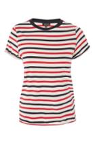 Topshop Striped Roll Back T-shirt