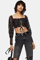 Topshop Ditsy Sweetheart Prairie Lace Top