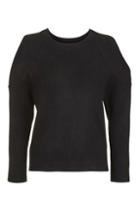 Topshop Petite Cold Shoulder Rib Knitted Jumper