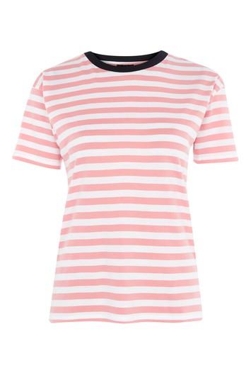 Topshop Stripe Contrast Neck T-shirt