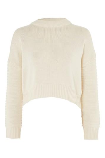 Topshop Stitch Detail Sleeve Sweater