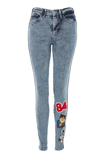 Topshop Patch Skinny Denim Jeans By Guess Originals