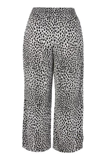 Topshop Petite Spot Print Plisse Trousers