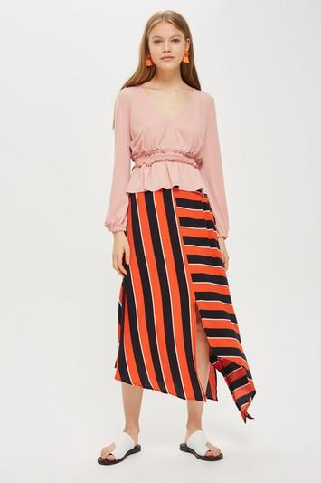 Topshop Shirred Waist Blouson Top
