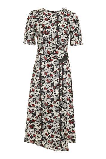 Topshop Scratch Floral Midi Dress