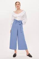 Topshop Tie Up Cropped Wide Trousers