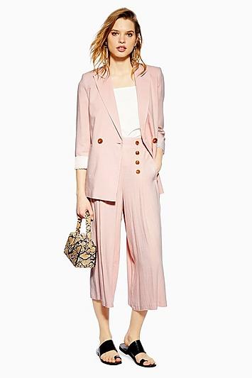 Topshop Slub Trousers With Linen