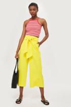 Topshop Bonded Cropped Wide Trousers