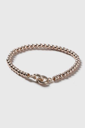 Topshop Metal Beaded Knot Bracelet