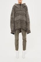 Topshop *mani Oversized Contrast Knit Hoodie By Unique