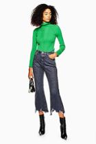 Topshop Grey Ripped Hem Dree Jean