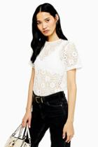 Topshop White Lace T-shirt