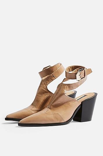 Topshop Huxley Leather Western Boots