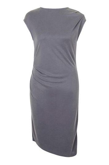 Topshop Tall Cupro Drape Midi Dress