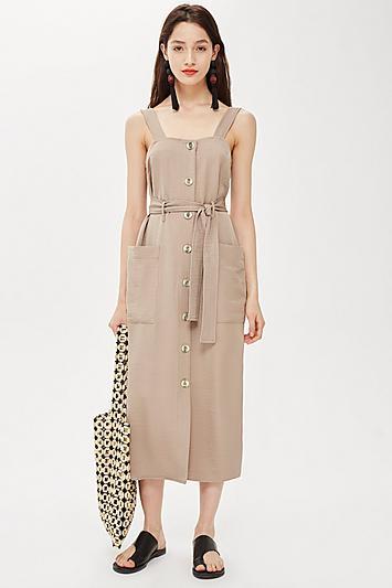 Topshop Tall Utility Midi Dress