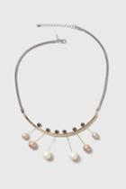 Topshop Pearl Wire Collar Necklace