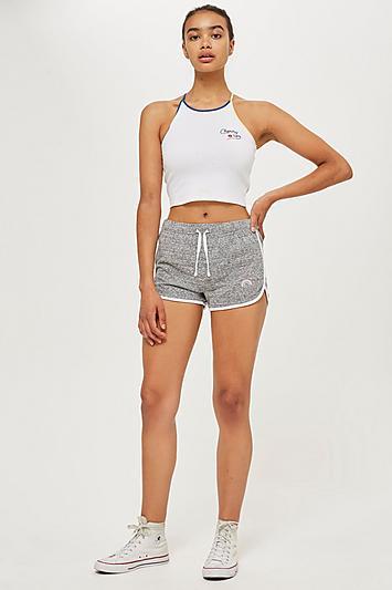 Topshop Rainbow Embroidered Runners Shorts