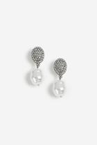 Topshop *crystal Topper Pearl Drop Earrings