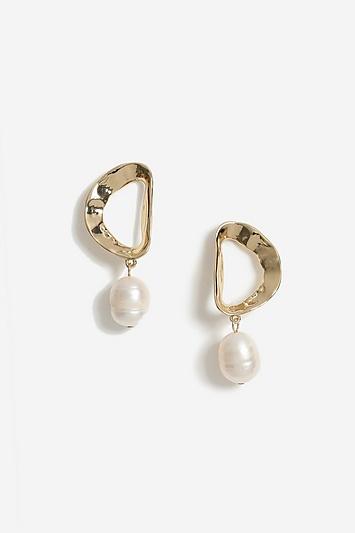 Topshop Organic Pearl Drop Earrings