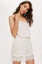 Topshop Cotton And Lace Romper