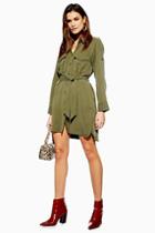 Topshop Petite Utility Mini Shirt Dress