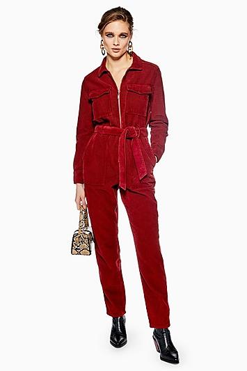 Topshop Rust Corduroy Boilersuit