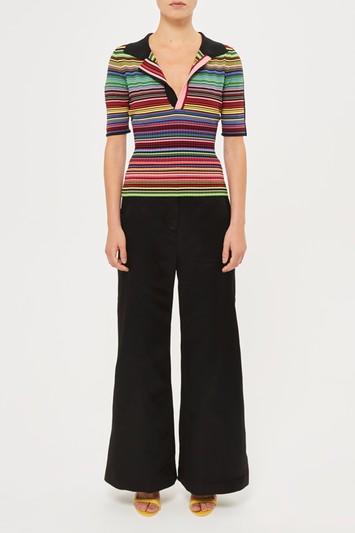 Topshop *hacienda Stripe Ribbed Waist T-shirt By Unique