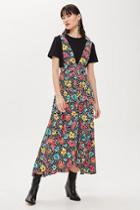 Topshop Tall '80s Floral Pinafore Dress