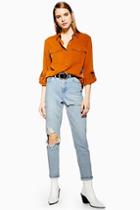 Topshop Bleach Willow Rip Mom Jeans