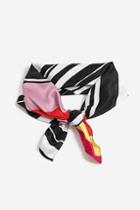 Topshop *black And White Abstract Block Print Hair Scarf