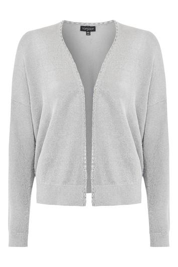 Topshop Metallic Yarn Cardigan