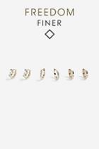Topshop Freedom Finer 3 Pack Crystal Hoop Earrings