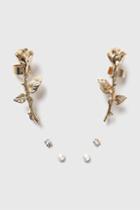 Topshop Rose Front And Back Earrings