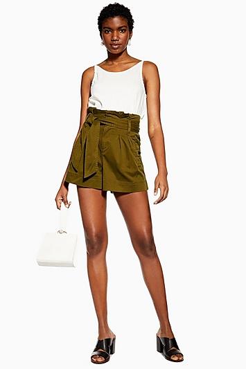 Topshop Tall Khaki Utility Cargo Shorts