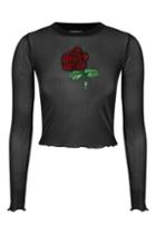 Topshop Sequin Rose Mesh Cropped Top By Tee And Cake