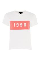 Topshop Tall '1990' Motif Crop T-shirt