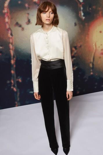 Topshop Lfw *black Cummerbund Trousers