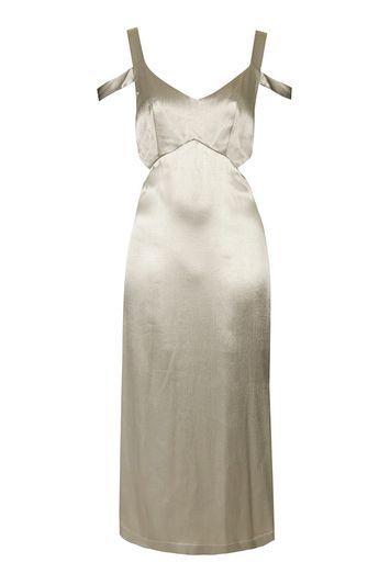 Topshop Petite Metallic Midi Dress
