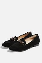 Topshop Lana Black Tortoiseshell Trim Loafers