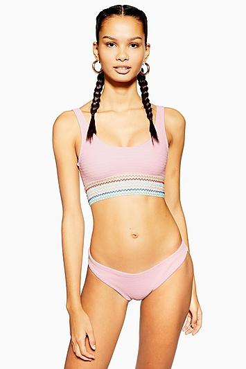 Topshop Pink Crinkle Bikini Bottoms