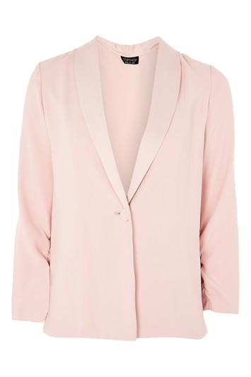 Topshop Ruche Sleeve Blazer