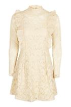 Topshop Ruffle Lace Embroidered Dress