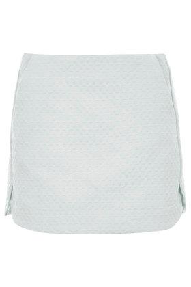 Topshop Textured Curved Hem Pelmet Skirt