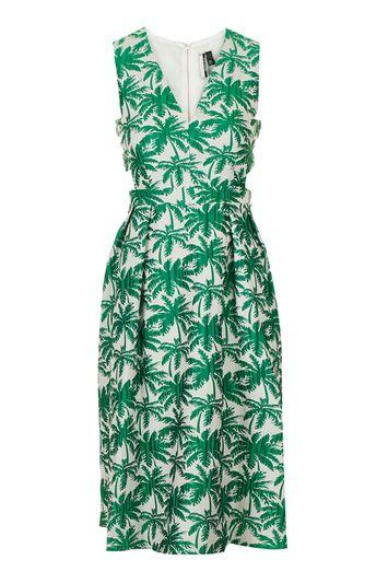 Topshop Palm Print Jacquard Mini Dress