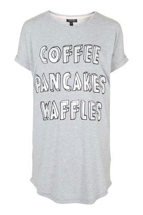 Topshop Petite Coffee Sleep Tee