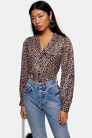Topshop Animal Smudge Shirt