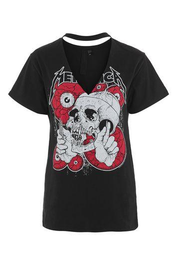 Topshop Metallica Choker Tee