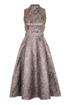 Topshop Metallic Jacquard Prom Midi Dress