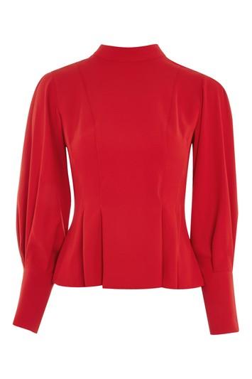 Topshop Long Sleeve Tuck Waist Top