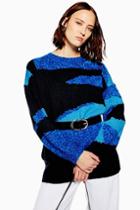 Topshop Blue Landscape Jumper